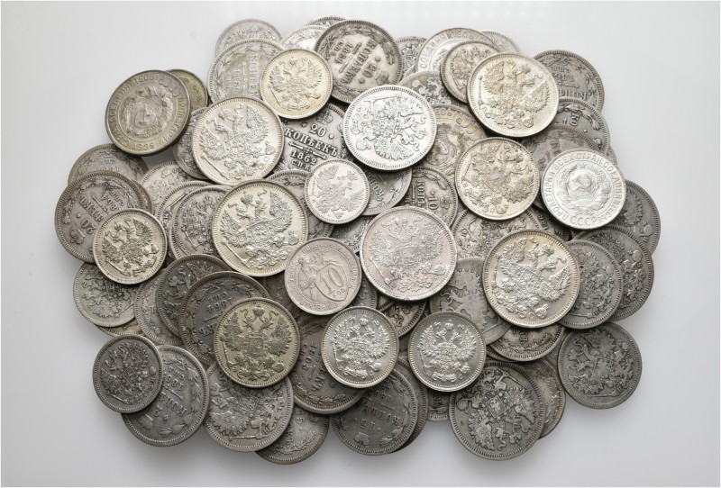 A lot containing 108 silver coins. All: Russia. Fine to good very fine. LOT SOLD...