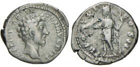 Marco Aurelio (161-180) Denario - Testa a d. - R/ La Virtù stante a s. – RIC 473 AG (g 2,63)
BB