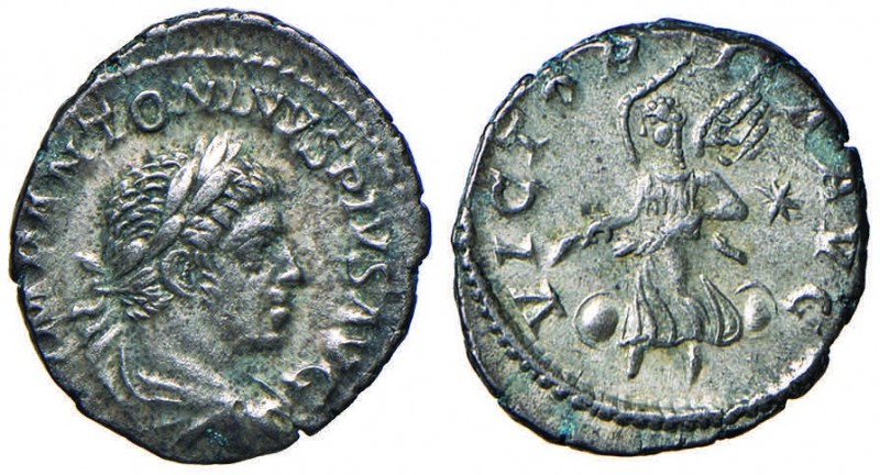 Elagabalo (218-222) Denario – R/ La Vittoria a s. – RIC 3,18 AG (g 3,18)
BB+...
