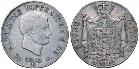 BOLOGNA Napoleone (1805-1814) 5 Lire 1810 – Gig. 101 AG (g 24,83) Graffi
qBB