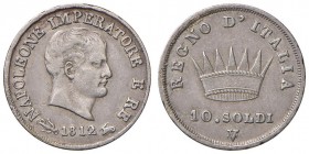 VENEZIA Napoleone (1805-1814) 10 Soldi 1812 – Gig. 182a AG (g 2,46) R V su M. Colpetti al bordo
BB