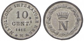 MILANO Napoleone (1805-1814) 10 Centesimi 1813 – Gig. 202 MI (g 1,99) Screpolatura al R/
SPL