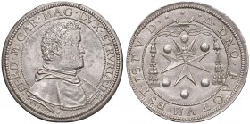 FIRENZE Ferdinando I (1587-1608) Piastra 1587 – MIR 201/2 AG (g 32,45) RR Minime screpolature di conio, leggermente lucidato
SPL