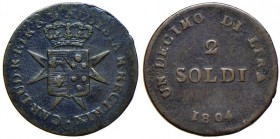 FIRENZE Carlo Ludovico (1803-1807) 2 Soldi 1804 – Gig. 19 CU (g 3,88)
qBB