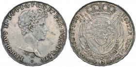 FIRENZE Leopoldo II (1824-1859) Francescone 1826 – MIR 446 AG (g 27,26) R Dall’asta Nomisma 27, lotto 222. Stimato 2.000 euro, realizzò 3.600 euro
BB...