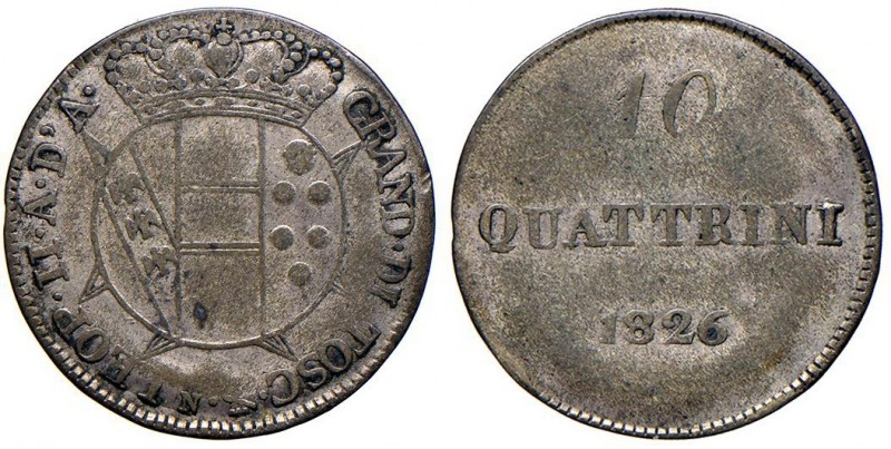 FIRENZE Leopoldo II di Lorena (1824-1859) 10 Quattrini 1826 – GIG 63 MI (g 1,62)...