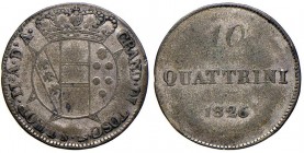 FIRENZE Leopoldo II di Lorena (1824-1859) 10 Quattrini 1826 – GIG 63 MI (g 1,62) R piccola ondulazione
qBB