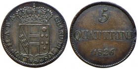 FIRENZE Leopoldo II (1824-1859) 5 Quattrini 1826 &ndash; MIR 463/1 MI (g 3,52)
BB+