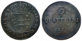 FIRENZE Leopoldo II (1824-1859) 3 Quattrini 1835 – MIR 464/9 MI (g 1,76) R
BB