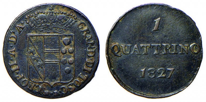 FIRENZE Leopoldo II (1824-1859) Quattrino 1827 – MIR 465/1 CU (g 1,13) R
BB