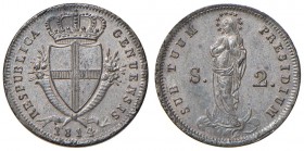 GENOVA Repubblica (1814) 2 Soldi 1814 – Gig. 4a MI (g 2,27 R PRESIDIUM.
FDC