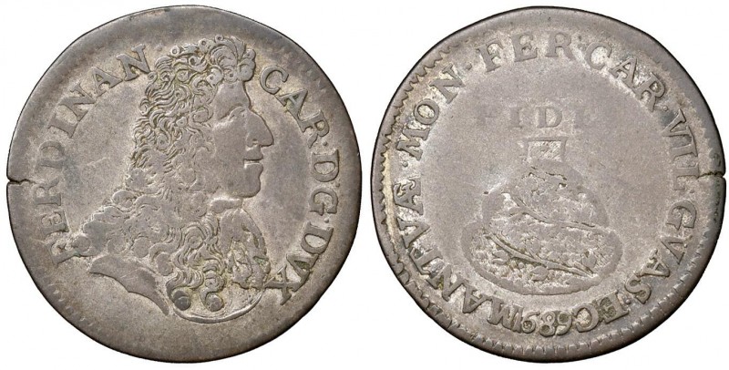 MANTOVA Ferdinando di Gonzaga (1669-1707) Lira 1689 – MIR 740 MI (g 4,16) RR
BB...