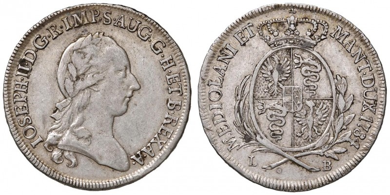 MILANO Giuseppe II (1780-1790) Mezzo scudo 1784 – MIR 447/4 AG (g 11,51) R
BB