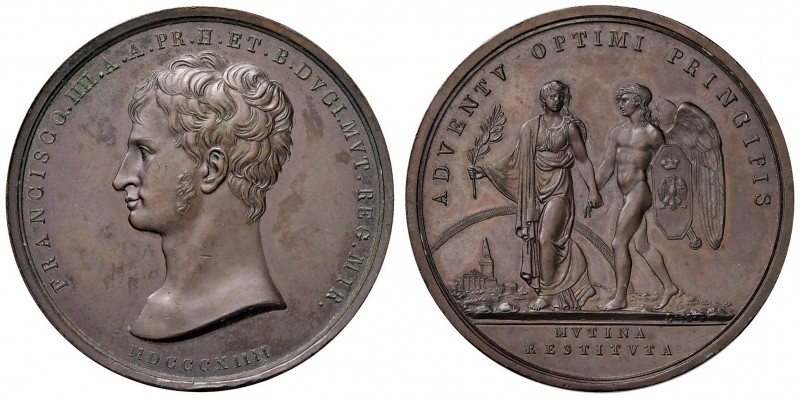 MODENA Medaglia 1814 Francesco IIII ritorna a Modena – Opus: Manfredini – AE (g ...