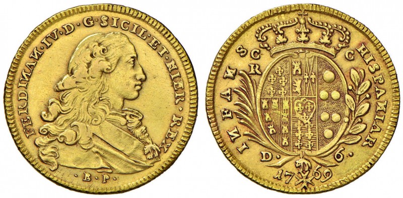 NAPOLI Ferdinando IV (1759-1799) 6 Ducati 1769 N rovesciate – MIR 356/2 AU (g 8,...