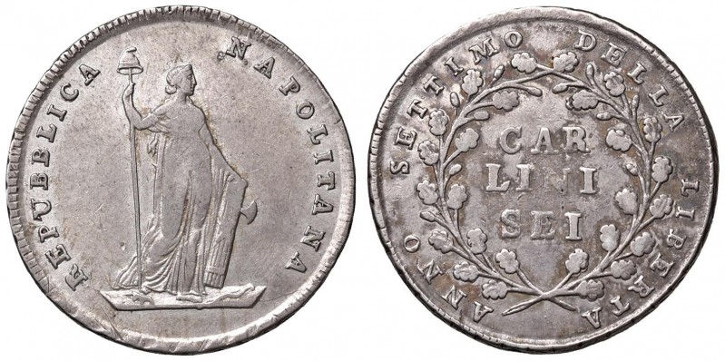 NAPOLI Repubblica napoletana (1799) Mezza piastra A. VII – Magliocca 374 AG (g 1...