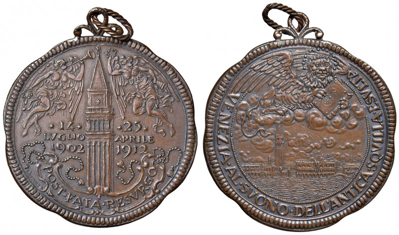 VENEZIA Medaglia 1912 Ricostruzione campanile tipo OSELLA – AE (g 11,90 – Ø 37 m...