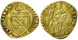 Nicolò V (1447-1455) Ducato – Munt. 4 AU (g 3,42) Tosato e con depositi tra le leggende
BB