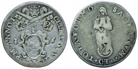 Clemente VIII (1592-1605) Fano – Testone A. I – Munt. 153 AG (g 9,20) RRR
MB