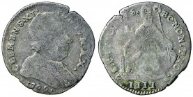 Clemente XI (1700-1721) Bologna Muraiola da 4 bolognini 1709 – Munt. 186 MI (g 2,70) RRR
B