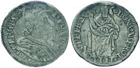 Clemente XI (1700-1721) Bologna - Muraiola da 4 bolognini 1710 &ndash; Munt. 187 MI (g 3,28) RRR Graffi al D/
MB/MB+