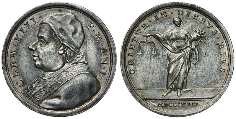 Clemente XIII (1758-1769) Medaglia 1758 A. I per l’elezione al pontificato – Opu...