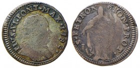 Pio VI (1774-1799) Bologna – Muraiola da 2 bolognini 1785 – Munt. 247a MI (g 1,64) colpi al bordo
qBB