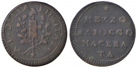 Repubblica Romana (1798-1799) Macerata - Mezzo baiocco s.d. – Gig. 1 CU (g 2,61) RR
qBB