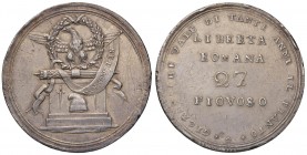 Repubblica romana (1798-1799) Medaglia 27 Piovoso – Pag. 3; Bruni 74 AG (g 20,82) RR Graffi nel campo del D/
BB