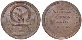 Repubblica Romana (1798-1799) Medaglia o prova dello scudo 1799 A. VII – AE (g 25,16 – Ø 43 mm) Graffietti di conio lungo tutto il bordo, piccole scre...