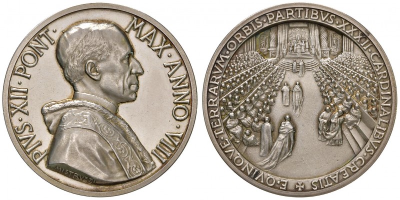 Pio XII (1939-1958) Medaglia A. VIII – Opus: Mistruzzi – AG (g 36,71 – Ø 44 mm)...