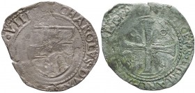 Carlo II (1504-1553) Parpagliola secondo tipo – Biaggi 338 MI (g 1,94) RRR
MB
