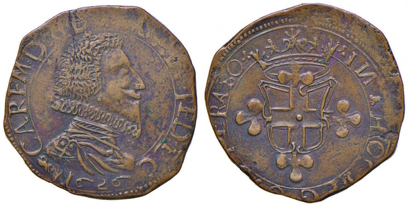 Carlo Emanuele I (1580-1630) 2 Fiorini 1626 – MIR 648a AE (g 8,76) Interessante ...