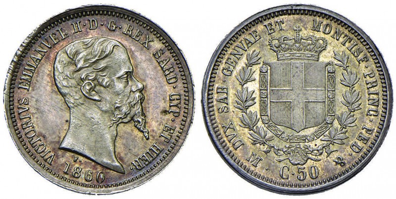 Vittorio Emanuele II (1849-1861) 50 Centesimi 1860 M – Nomisma 818 AG
SPL+/qFDC...