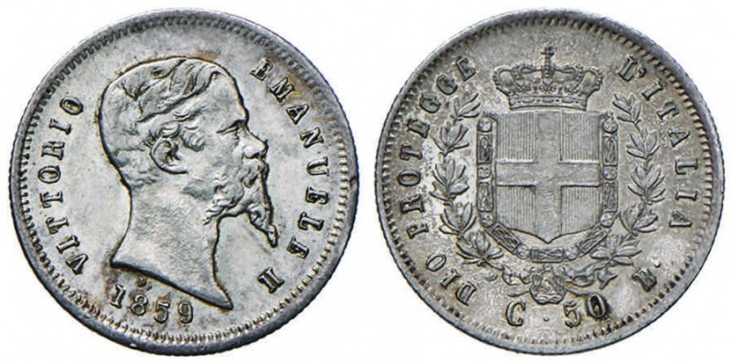 Vittorio Emanuele II re eletto (1859-1861) 50 Centesimi 1859 B – Nomisma 834 AG ...