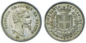 Vittorio Emanuele II re eletto (1859-1861) 50 Centesimi 1860 F – Nomisma 835 AG
qFDC