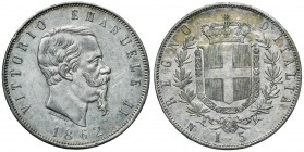 Vittorio Emanuele II (1861-1878) 5 Lire 1862 N – Nomisma 879 AG R Colpo al bordo
qSPL