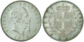 Vittorio Emanuele II (1861-1878) 5 Lire 1876 R – Nomisma 900 AG Minimi segnetti ma bellissimo esemplare
qFDC/FDC