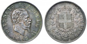 Vittorio Emanuele II (1861-1878) 2 Lire 1863 T stemma – Nomisma 906 AG
SPL