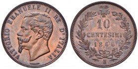 Vittorio Emanuele II (1861-1878) 10 Centesimi 1866 H – Nomisma 944 CU
qFDC