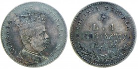 Umberto I (1878-1900) Eritrea - Lira 1896 – Nomisma 1043 AG Intensa patina
SPL