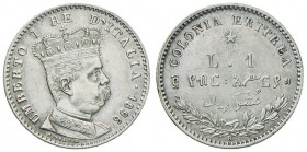 Umberto I (1878-1900) Eritrea - Lira 1896 – Nomisma 1043 AG RR Minimi colpetti al bordo
BB+