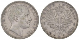 Vittorio Emanuele III (1900-1946) 2 Lire 1904 – Nomisma 1154 AG RR Sigillato BB/SPL da Emilio Tevere
BB/SPL