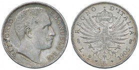 Vittorio Emanuele III (1900-1946) 2 Lire 1905 – Nomisma 1155 AG Graffio pesante al D/
SPL+