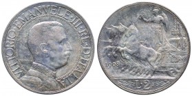 Vittorio Emanuele III (1900-1946) 2 Lire 1908 – Nomisma 1158 AG Sigillato SPL/FDC da Emilio Tevere
SPL/FDC