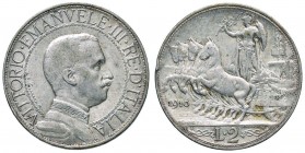 Vittorio Emanuele III (1900-1946) 2 Lire 1910 – Nomisma 1159 AG Colpetti al bordo
BB/BB+