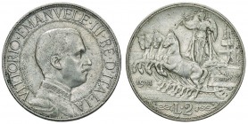 Vittorio Emanuele III (1900-1946) 2 Lire 1911 – Nomisma 1160 AG RR Colpetto al bordo
qSPL