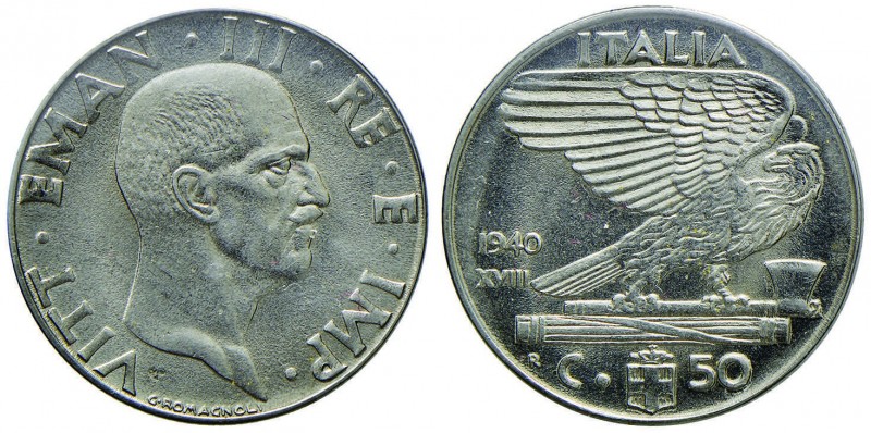 Vittorio Emanuele III (1900-1946) 50 Centesimi 1940 antimag. – Nomisma 1261 NI S...