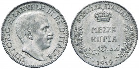 Vittorio Emanuele III (1900-1946) Somalia - Mezza rupia 1919 – Nomisma 1426 AG R
qFDC