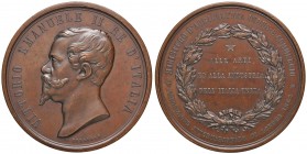 MEDAGLIE DEI SAVOIA Medaglia 1862 Esposizione internazionale di Londra – Opus: Ferraris – AE (g 100 – Ø 56 mm)
SPL